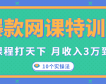 爆款网课特训营，一套课程打天下，网课变现的10个实操法，月收入3万到10万-瀚海资源库