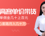 抖音高单价带货项目,一单佣金几十上百元,核心套路月入几十万(共3节)-瀚海资源库