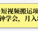 操作性非常强的头条号短视频搬运项目，3分钟学会，轻松月入8000+-瀚海资源库