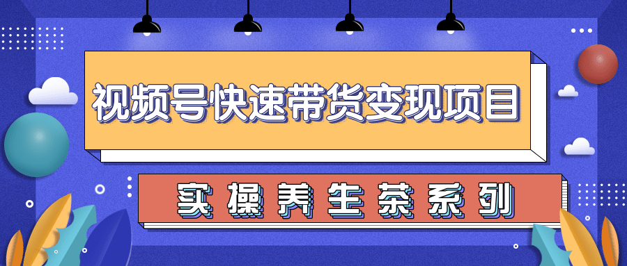 柚子视频号带货实操变现项目，零基础操作养身茶月入10000+-瀚海资源库