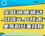实战闲鱼被动引流4.0技术,坐等粉丝来找你,实操演示日加200+精准粉-瀚海资源库