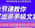 张根视频破局吸金文案班:节节课教你写出杀手级文案(附67页文案训练手册)-瀚海资源库