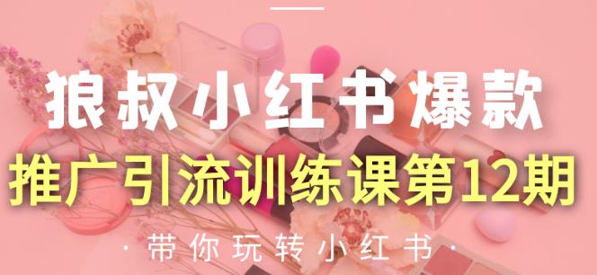 狼叔小红书爆款推广引流训练课第12期，手把手带你玩转小红书-瀚海资源库
