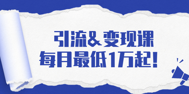 引流&变现课：分享一整套流量方法以及各个渠道收入，每月最低1万起！-瀚海资源库