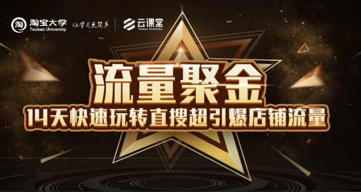 淘宝大学：流量聚金14天快速玩转直搜，超引爆店铺流量，价值8800元-瀚海资源库