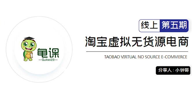 龟课·淘宝虚拟无货源电商5期，全程直播 现场实操，一步步教你轻松实现躺赚-瀚海资源库