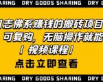 强子日志佛系赚钱的搬砖项目,需求大,可复购,无脑操作就能收钱-瀚海资源库