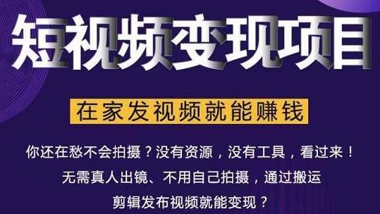 在家也能操作的短视频赚钱项目，无需真人，不用拍摄，纯搬运月入2到5万-瀚海资源库