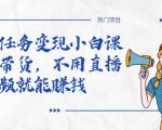 全民任务变现小白课,不用带货,不用直播,拍视频就能赚钱-瀚海资源库