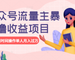 公众号流量主暴利撸收益项目，空闲时间操作单人月入过万-瀚海资源库