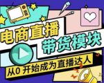 大鹏·电商直播带货课，系统学习直播带货各环节技巧和套路-瀚海资源库