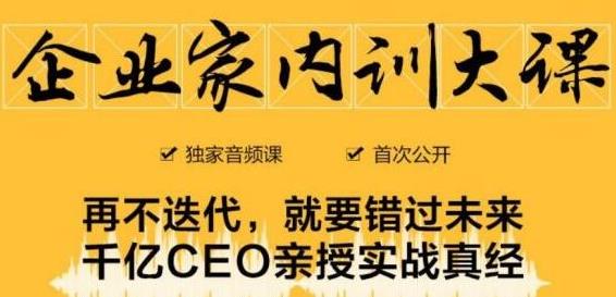 企业家内训大课，未来企业必学经验，价值1299元-瀚海资源库