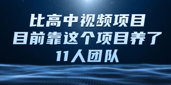 比高中视频项目，目前靠这个项目养了11人团队【视频课程】-瀚海资源库