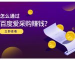 大王·怎么通过百度爱采购赚钱，已经通过百度爱采购完成200多万的销量-瀚海资源库