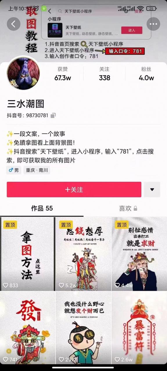 国潮壁纸变现项目，新手可操作日赚200+【素材+软件+教程】-瀚海资源库