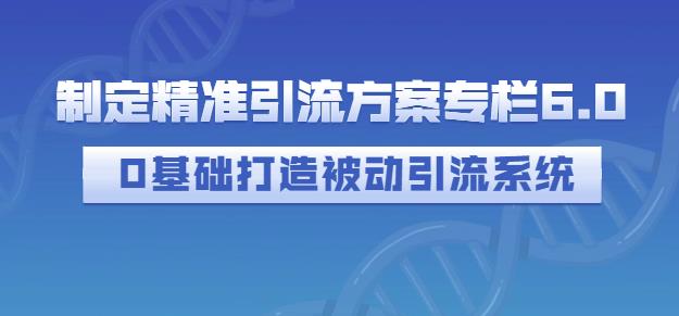 制定精准引流方案专栏6.0，0基础打造被动引流系统-瀚海资源库