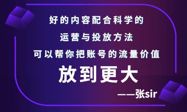 张sir账号流量增长课，告别海王流量，让你的流量更精准-瀚海资源库