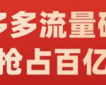 阿杰·拼多多流量破局:如何打黑标,爆款的思路,拼多多流量框架,快速抢占百亿流量-瀚海资源库