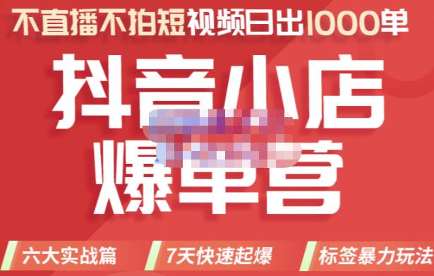 推易电商·2022年抖音小店爆单营，不直播、不拍短视频、日出1000单，暴力玩法-瀚海资源库