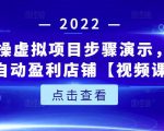 新人实操虚拟项目步骤演示，0基础打造自动盈利店铺【视频课程】-瀚海资源库