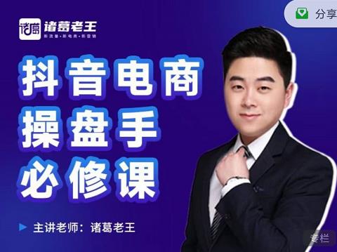 诸葛老王-抖音电商操盘手必修课：顶层设计，​起号破局，爆款运营，数据分析-瀚海资源库
