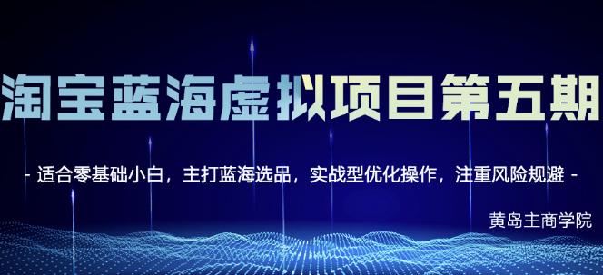 黄岛主淘宝虚拟无货源3.0+4.0+5.0，适合零基础小白，主打蓝海选品，实战型优化操作-瀚海资源库