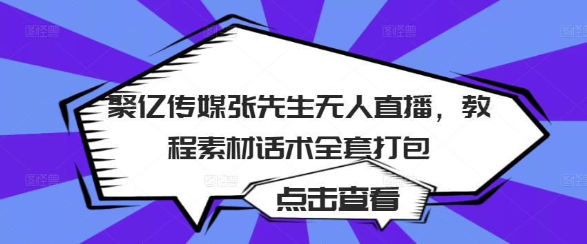 聚亿传媒张先生无人直播，教程素材话术全套打包-瀚海资源库