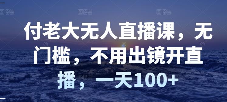 付老大无人直播课，无门槛，不用出镜开直播，一天100+-瀚海资源库
