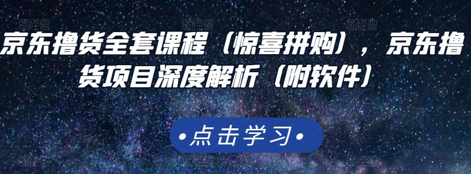 京东撸货全套课程（惊喜拼购），京东撸货项目深度解析（附软件）-瀚海资源库
