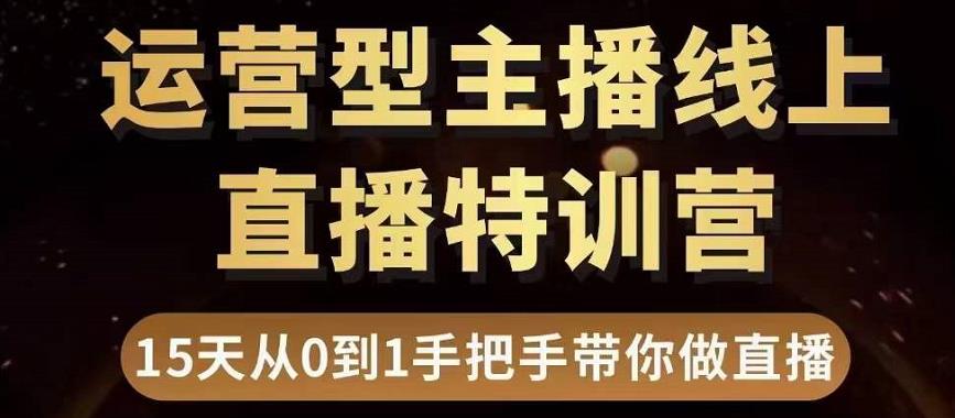 直播电商运营型主播特训营，0基础15天手把手带你做直播带货-瀚海资源库