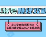 玩转微信视频号赚钱：小白变大咖涨粉百万实现快速变现1000万的现金流-瀚海资源库