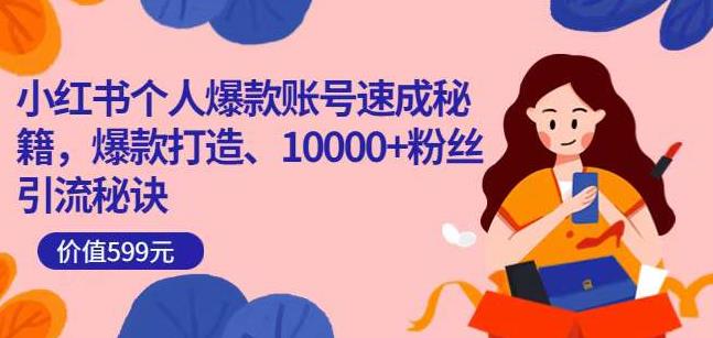 小红书个人爆款账号速成秘籍，爆款打造、10000+粉丝引流秘诀-瀚海资源库