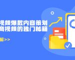 带货短视频爆款内容策划，关于电商视频的独门秘籍（价值499元）-瀚海资源库
