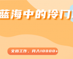 超级蓝海中的冷门项目，文档工作，好玩又赚钱，月入10000+-瀚海资源库