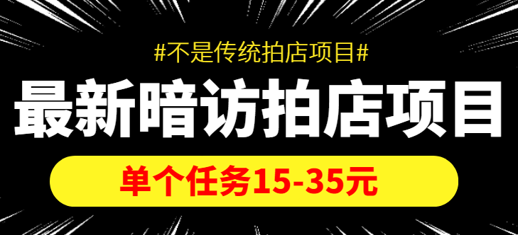 最新暗访拍店信息差项目，单个任务15-35元（不是传统拍店项目）-瀚海资源库
