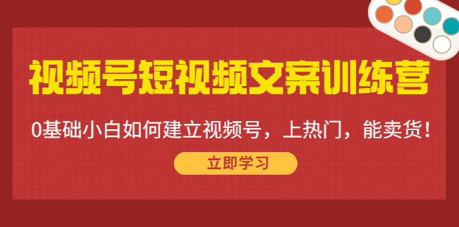 视频号短视频文案训练营：0基础小白如何建立视频号，上热门，能卖货！-瀚海资源库