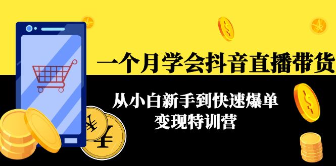 一个月学会抖音直播带货：从小白新手到快速爆单变现特训营(63节课)-瀚海资源库