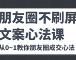 朋友圈不刷屏文案心法课 人人都要懂的商业逻辑 从0~1教你朋友圈成交心法-瀚海资源库