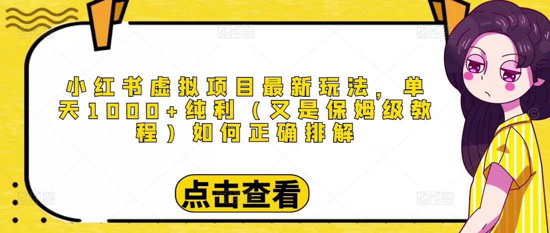 小红书虚拟项目最新玩法，单天1000+纯利（又是保姆级教程文档）-瀚海资源库