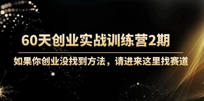 60天创业实战训练营2期：如果你创业没找到方法，进来这里找赛道-价值3000元-瀚海资源库