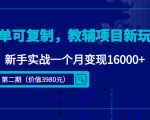 简单可复制，教辅项目新玩法，新手实战一个月变现16000+（第二期）-瀚海资源库