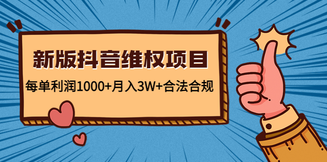 新版抖音维全项目：每单利润1000+月入3W+合法合规-瀚海资源库