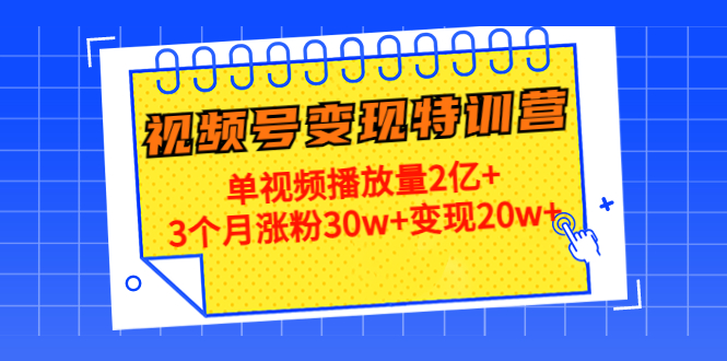 21天视频号变现特训营：单视频播放量2亿+3个月涨粉30w+变现20w+（第14期）-瀚海资源库