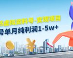 小红书虚拟资料号-变现项目:单号单月纯利润1-5w+实操玩法分享-瀚海资源库