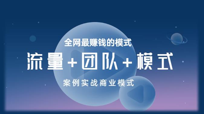 王冲老师《流量+团队+模式》商业模式实战课，全网最赚钱的模式-瀚海资源库