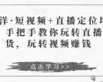 于洋·短视频+直播定位培训,手把手教你玩转直播卖货,玩转视频赚钱-瀚海资源库