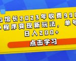 D1G馆长2023年收费990的抖音小程序变现新玩法，单号轻松日入200+-瀚海资源库
