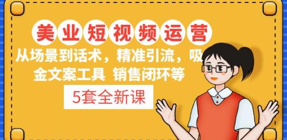 5套·美业短视频运营课从场景到话术·精准引流·吸金文案工具·销售闭环等-瀚海资源库