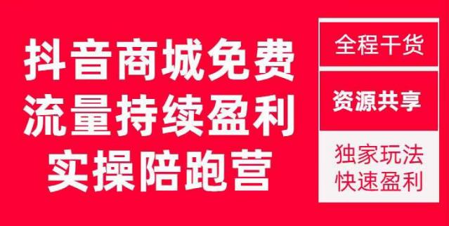 抖音商城搜索持续盈利陪跑成长营，抖音商城搜索从0-1、从1到10的全面解决方案-瀚海资源库
