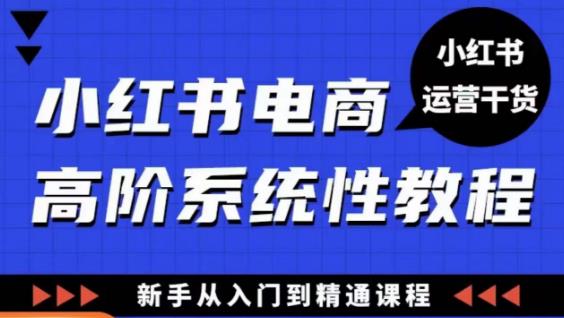 小红书电商高阶系统教程，新手从入门到精通系统课-瀚海资源库